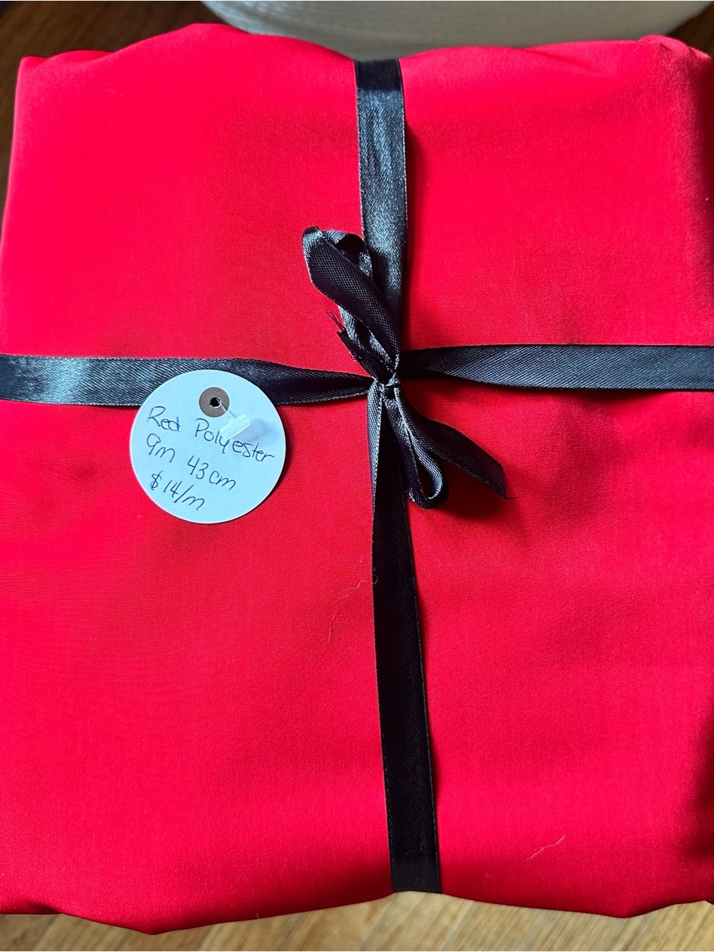Red polyester fabric- 9 meters